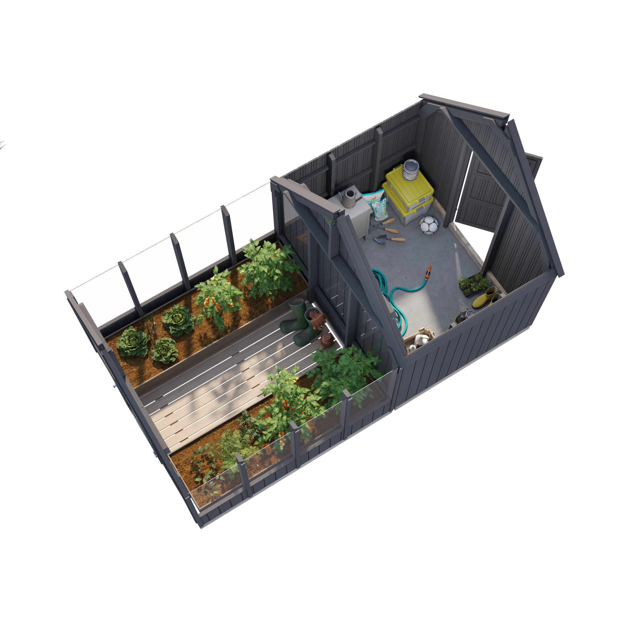 Växthus Palmako Emilia 10,2 m² (inv. 5,4+4,0 m²)