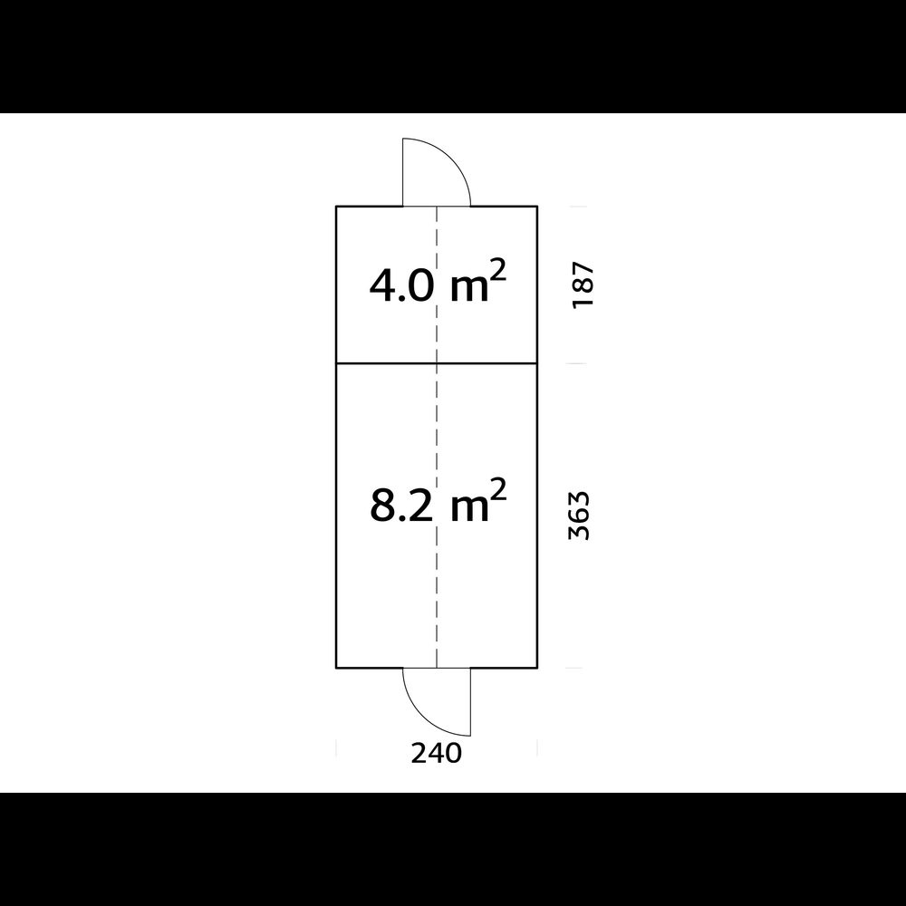 Växthus Palmako Emilia 13,1 m² (inv. 8,2+4,0 m²)