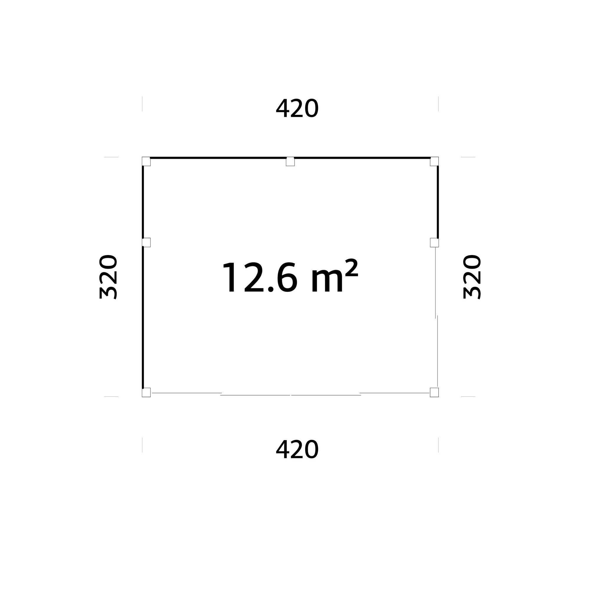 Stuga Palmako Serena 13,4 m² Set 1 Slide (inv. 12,6 m²)