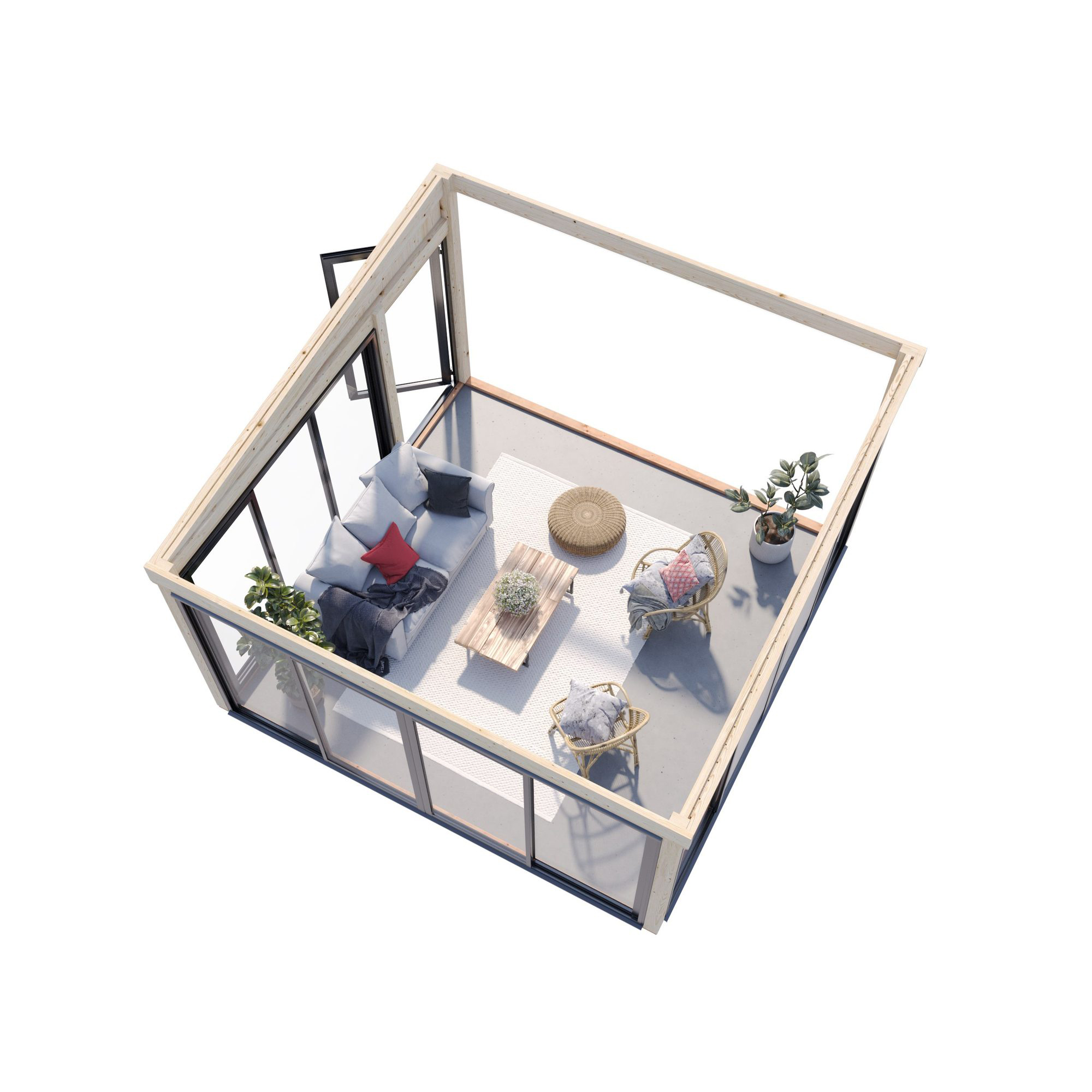 Stuga Palmako Serena 13,4 m² Set 2 Slide (inv. 12,6 m²)