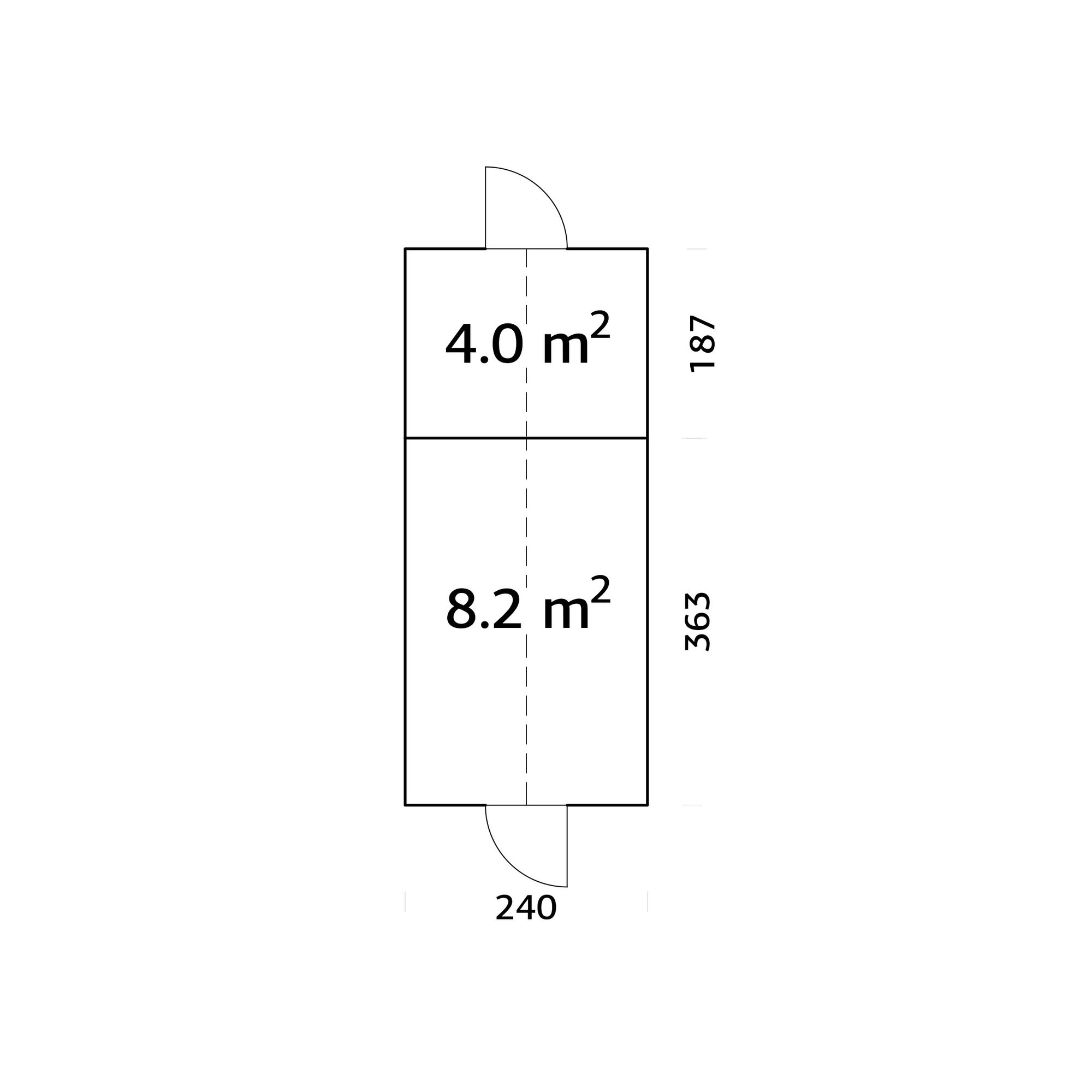 Växthus Palmako Emilia 13,1 m² (inv. 8,2+4,0 m²)