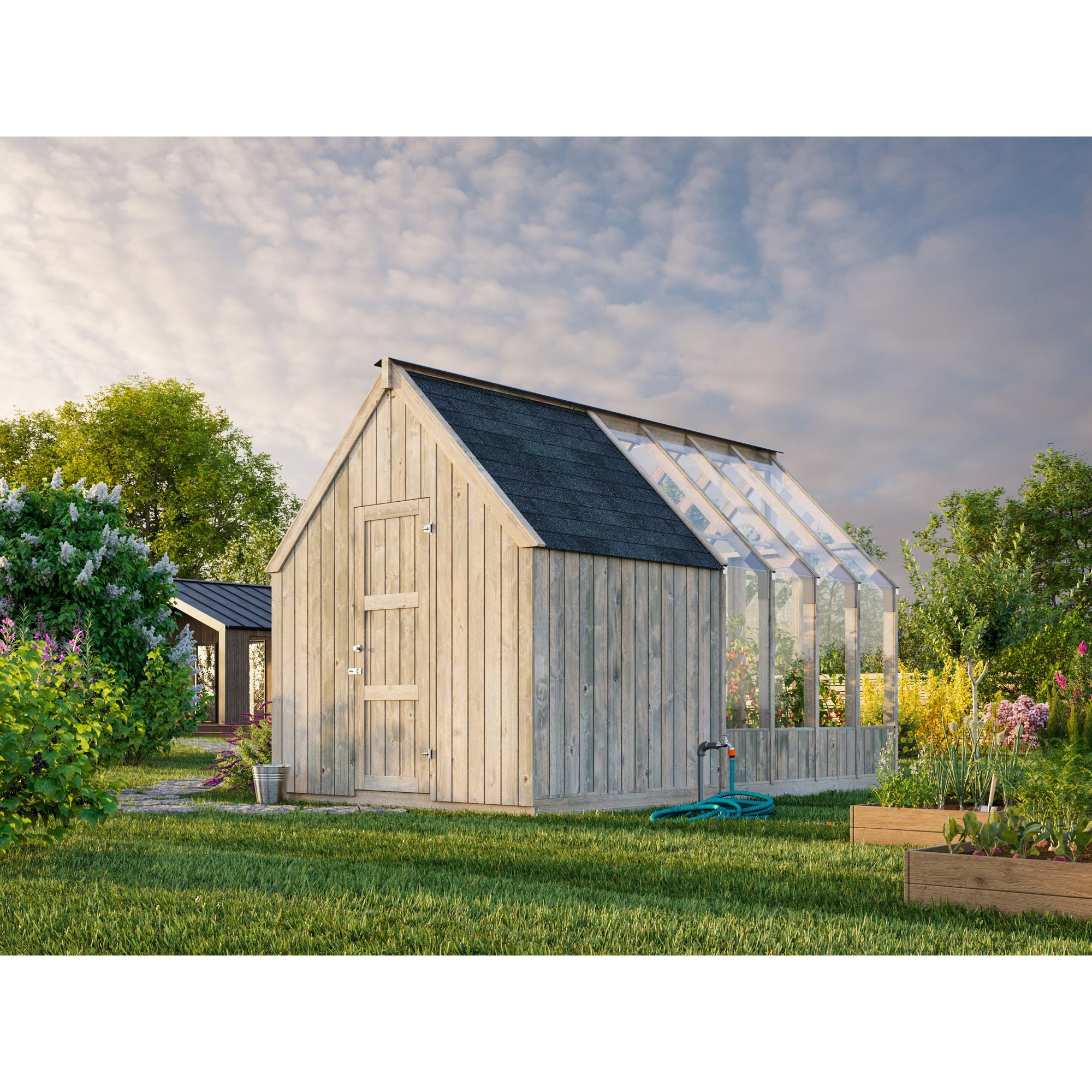 Växthus Palmako Emilia 10,2 m² (inv. 5,4+4,0 m²)