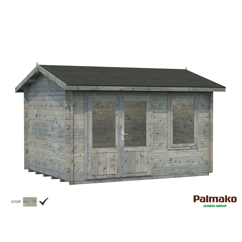 Stuga Palmako Iris 9,6 m2 Grå dippad