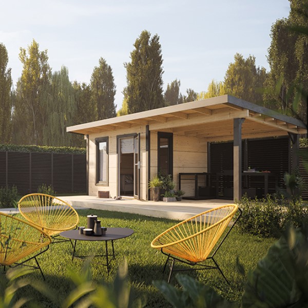 Trädgårdshus Palmako Grace 8,7+8,1 m2