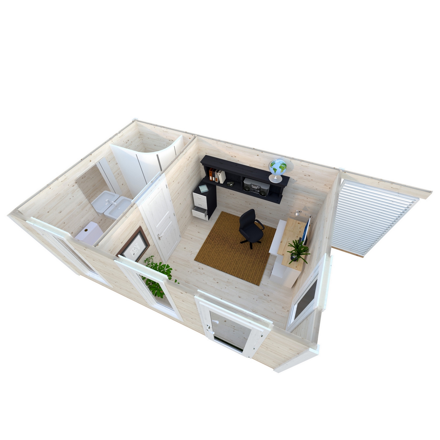 Trädgårdshus Palmako Grace 13,4+4,1 m2