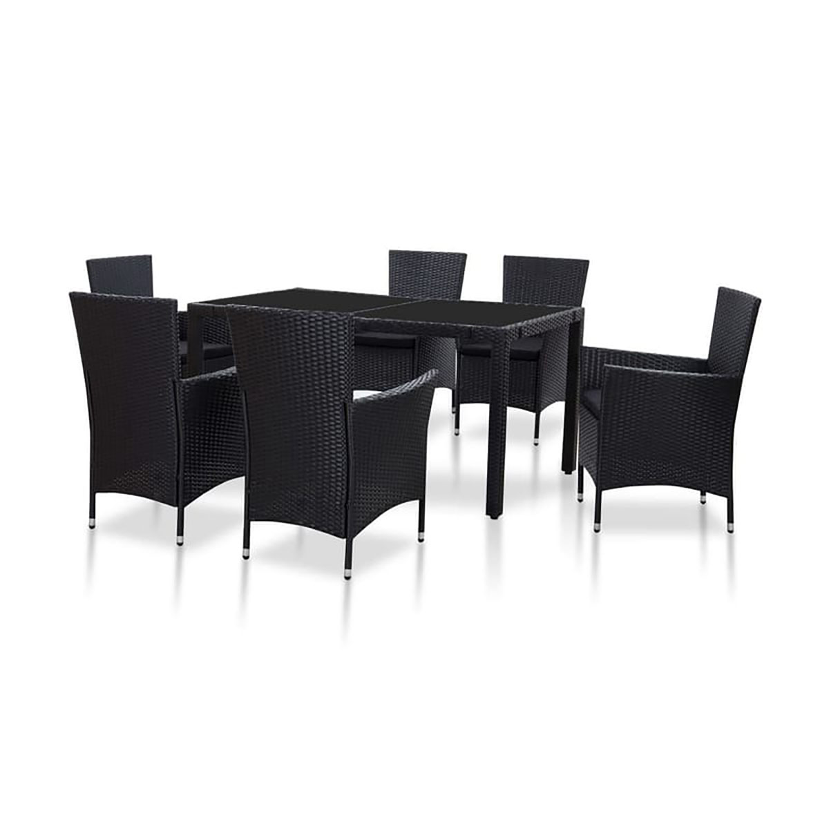 Matgrupp VidaXL Konst Low 7 Delar Svart