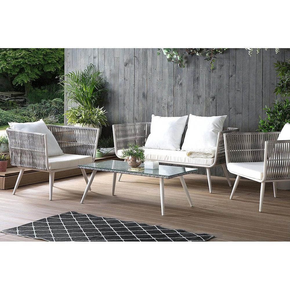 Loungegrupp deNoord Ragusa Utomhus Grå/Vit