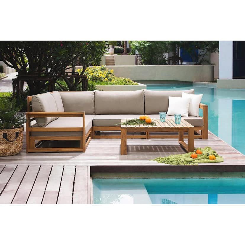 Loungegrupp deNoord Timor Utomhus Natur/Grå