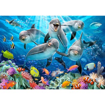 Barntapet ForWall Nyfikna delfiner - EasyUp