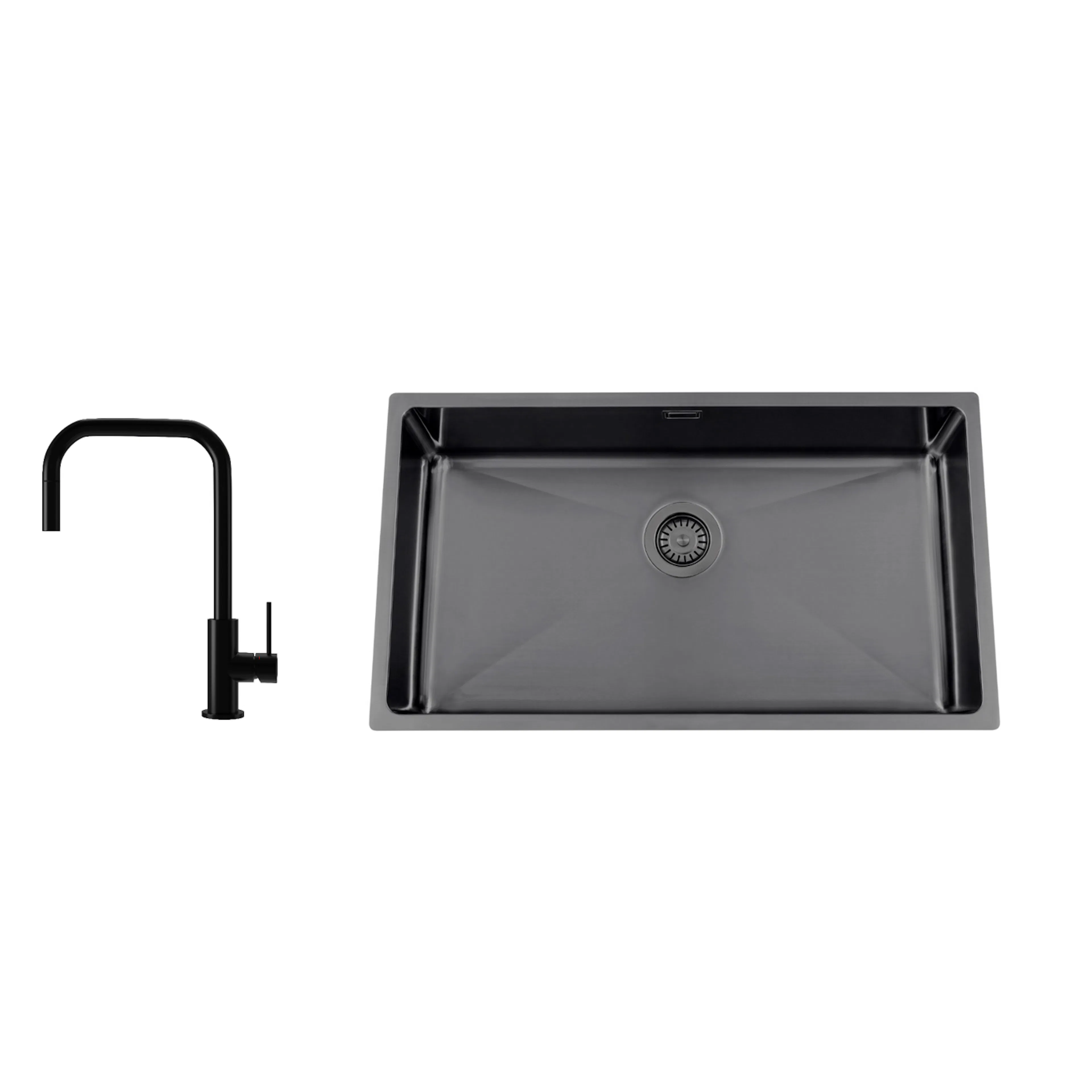 Diskho Nordic Tech Titan 730 X med Köksblandare Steel Accent Square Shadow