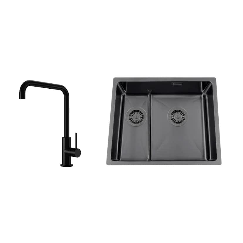 Diskho Nordic Tech Titan 53 KHX Nickel med Köksblandare Steel Mood Shadow