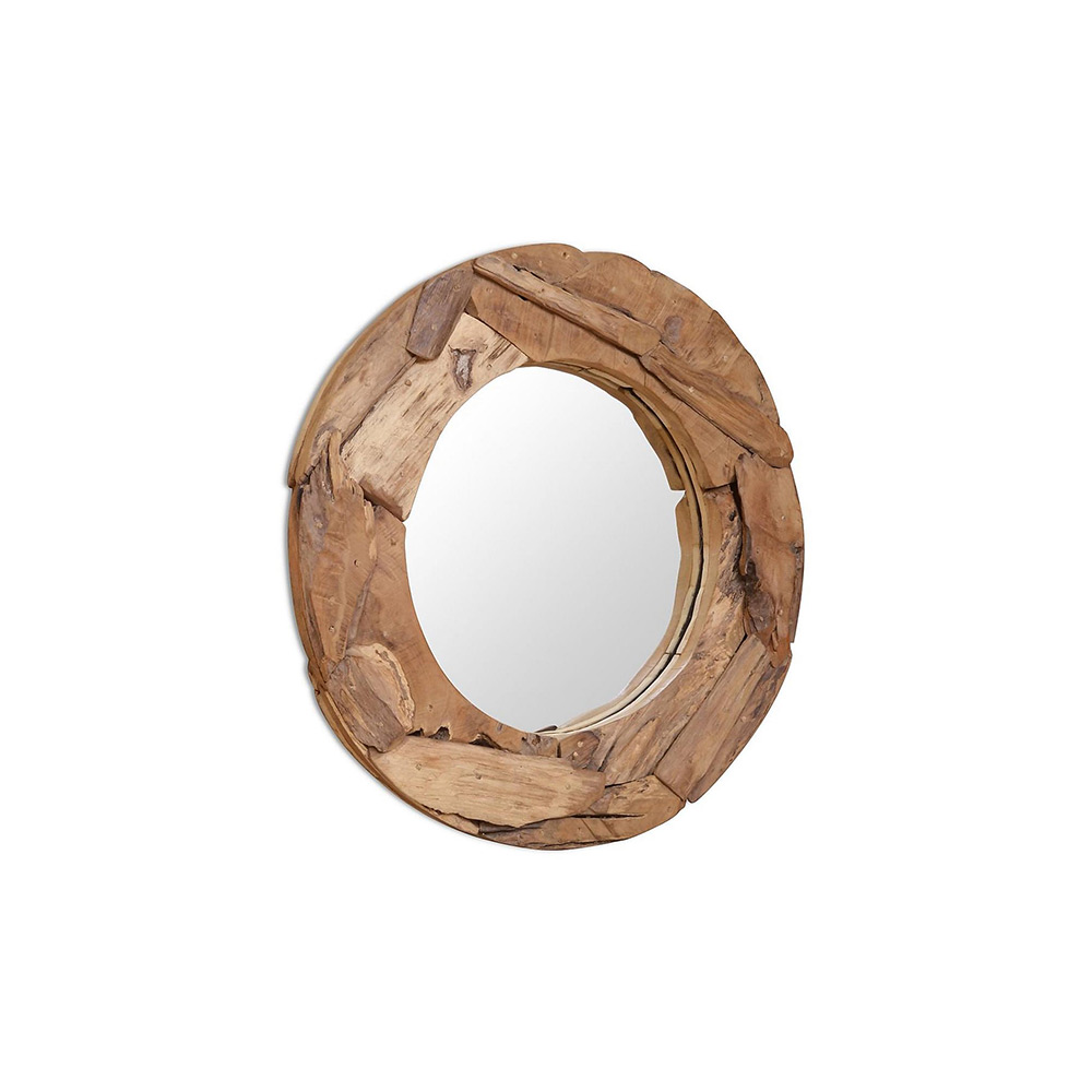 Spegel VidaXL Teak Rund 80 cm