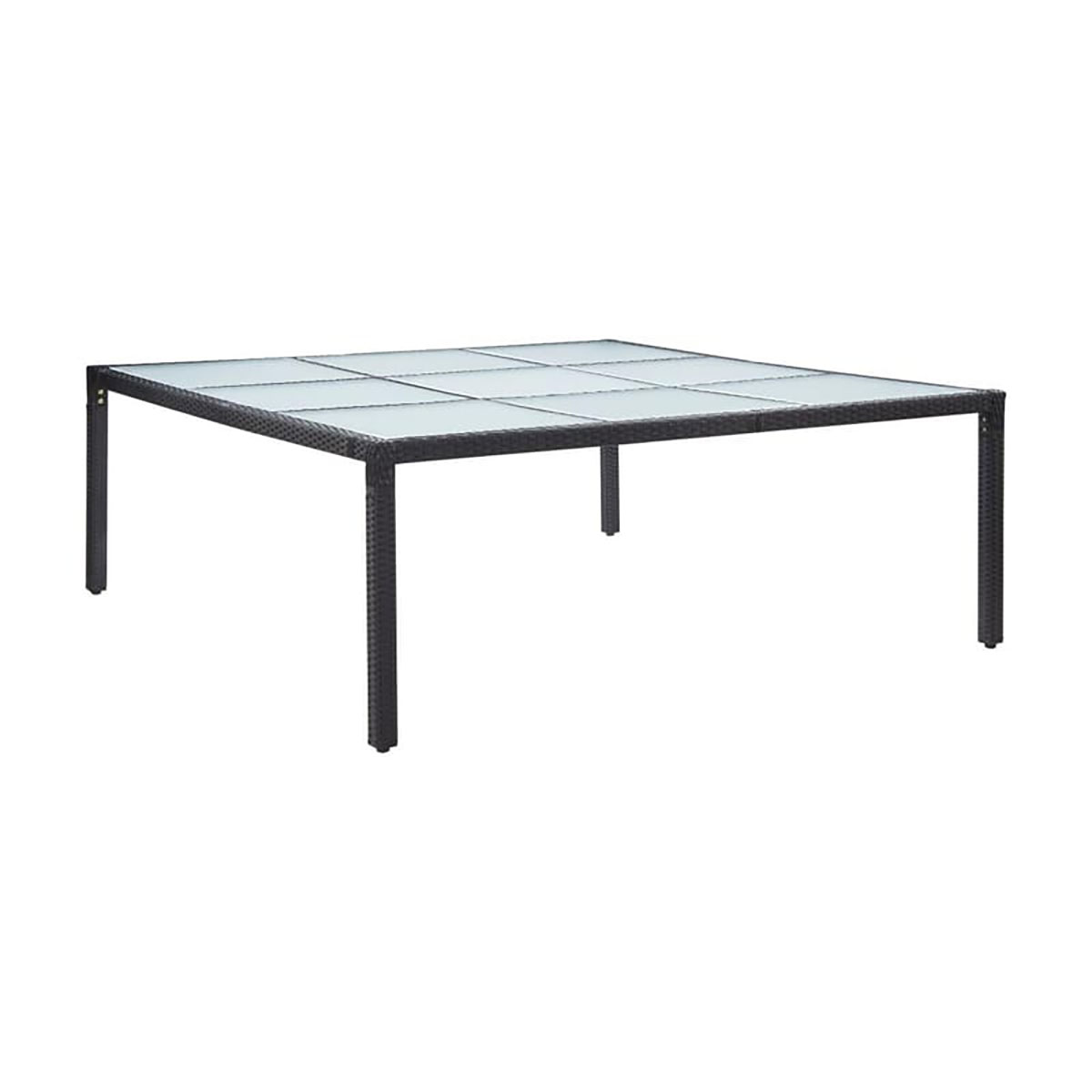 Trädgårdsbord VidaXL Konst Glas 200x200 cm Svart