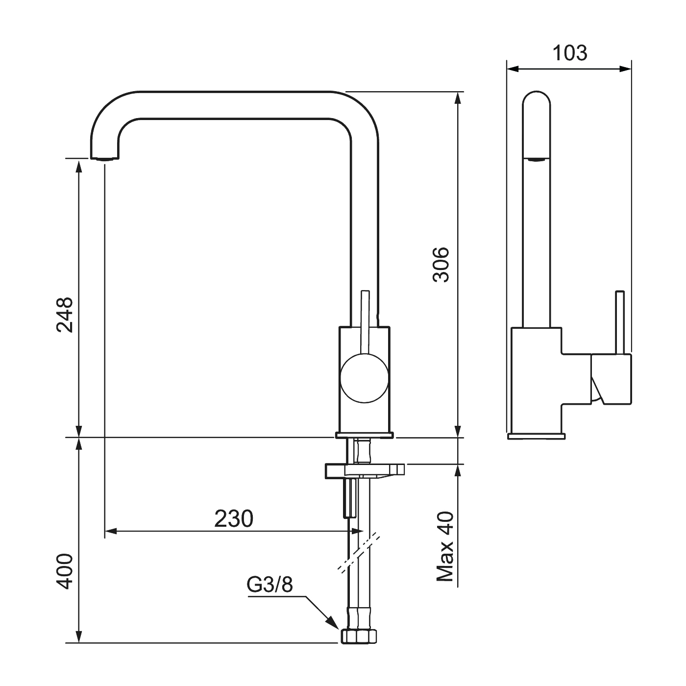 Köksblandare Mora INXX II Sharp