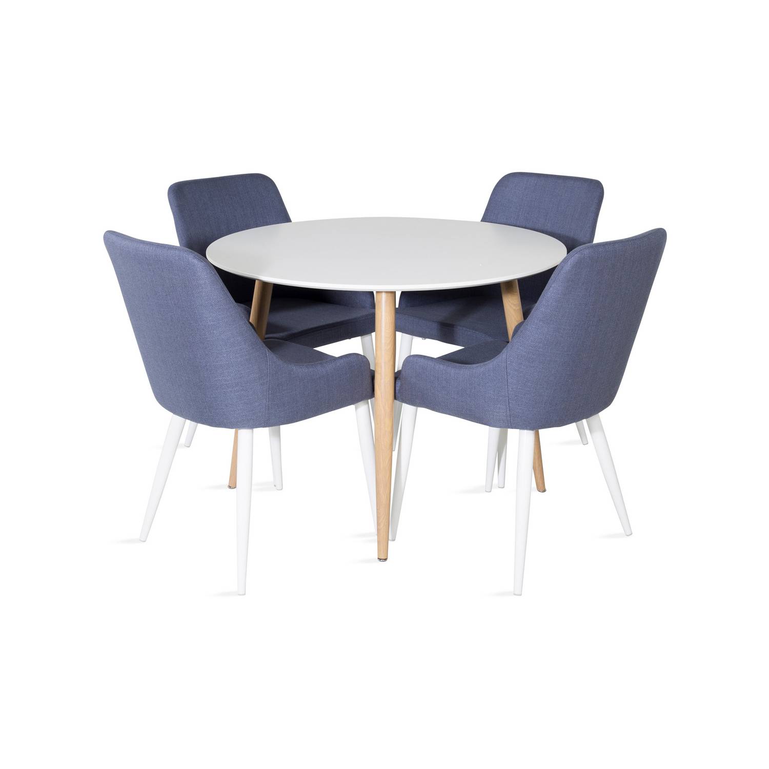 Matgrupp Basic Home Pelle Runt Matbord 100 cm med 4 Ridones Matstol