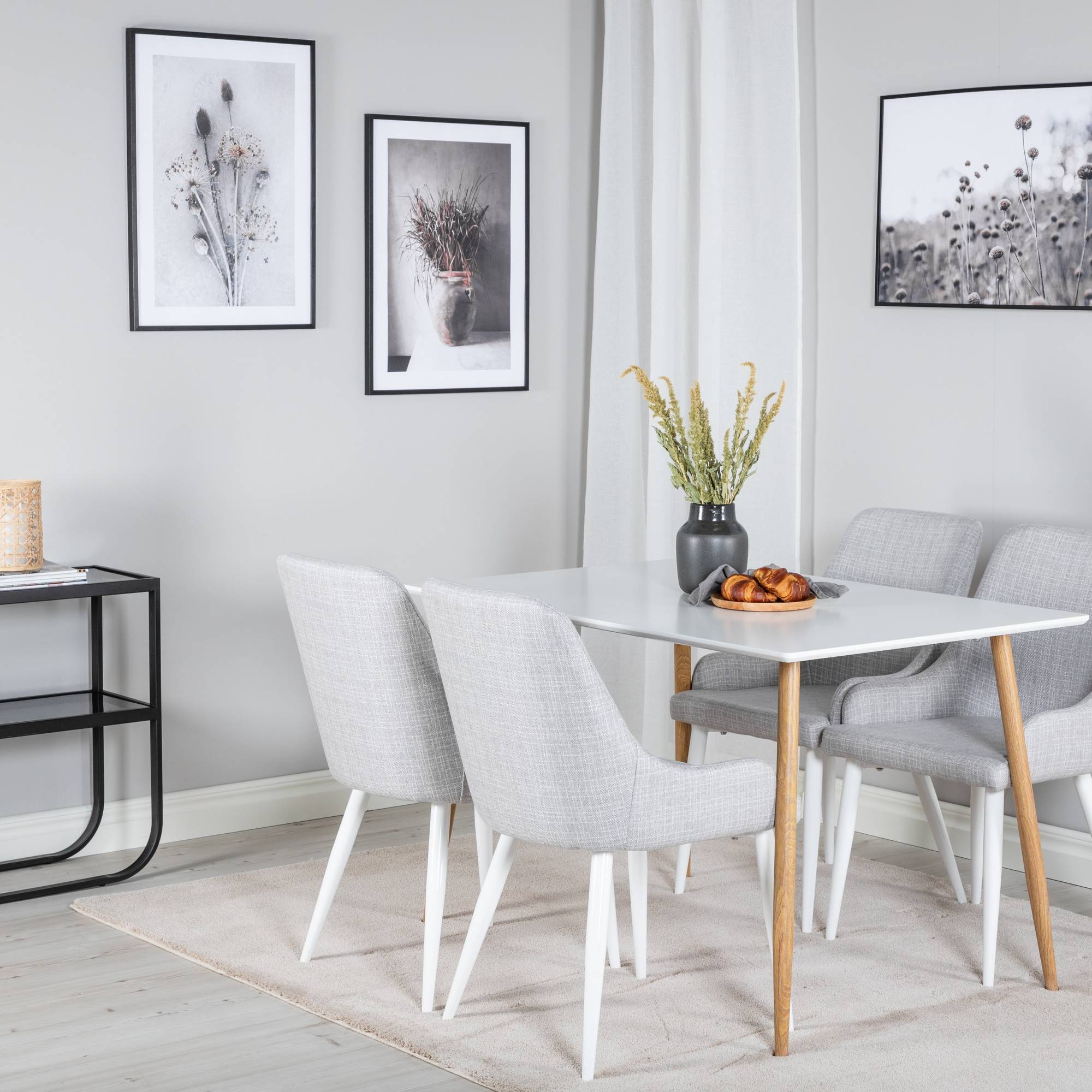 Matgrupp Basic Home Pontus Rektangulärt Matbord 120 cm med 4 Ridones Matstol