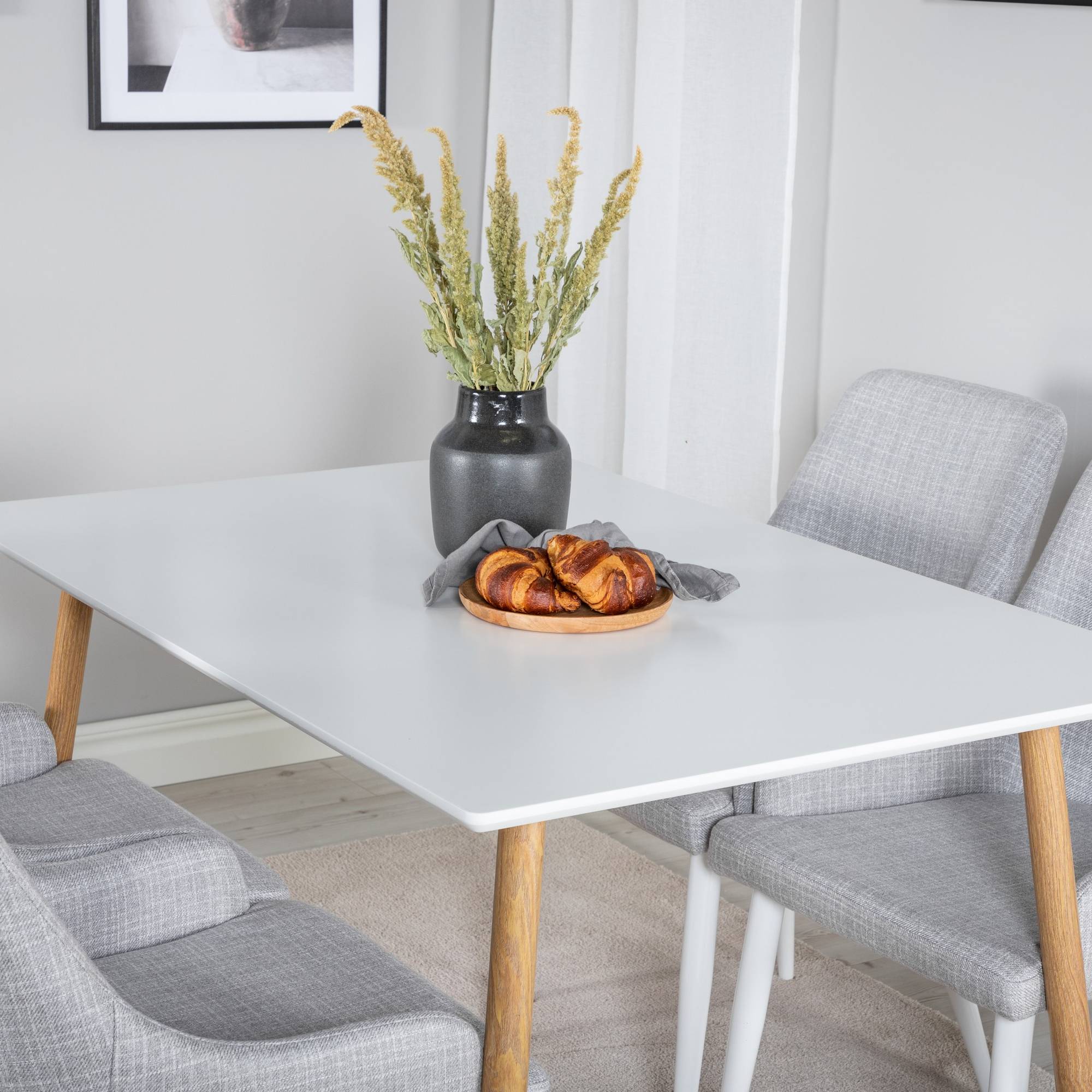 Matgrupp Basic Home Pontus Rektangulärt Matbord 120 cm med 4 Ridones Matstol