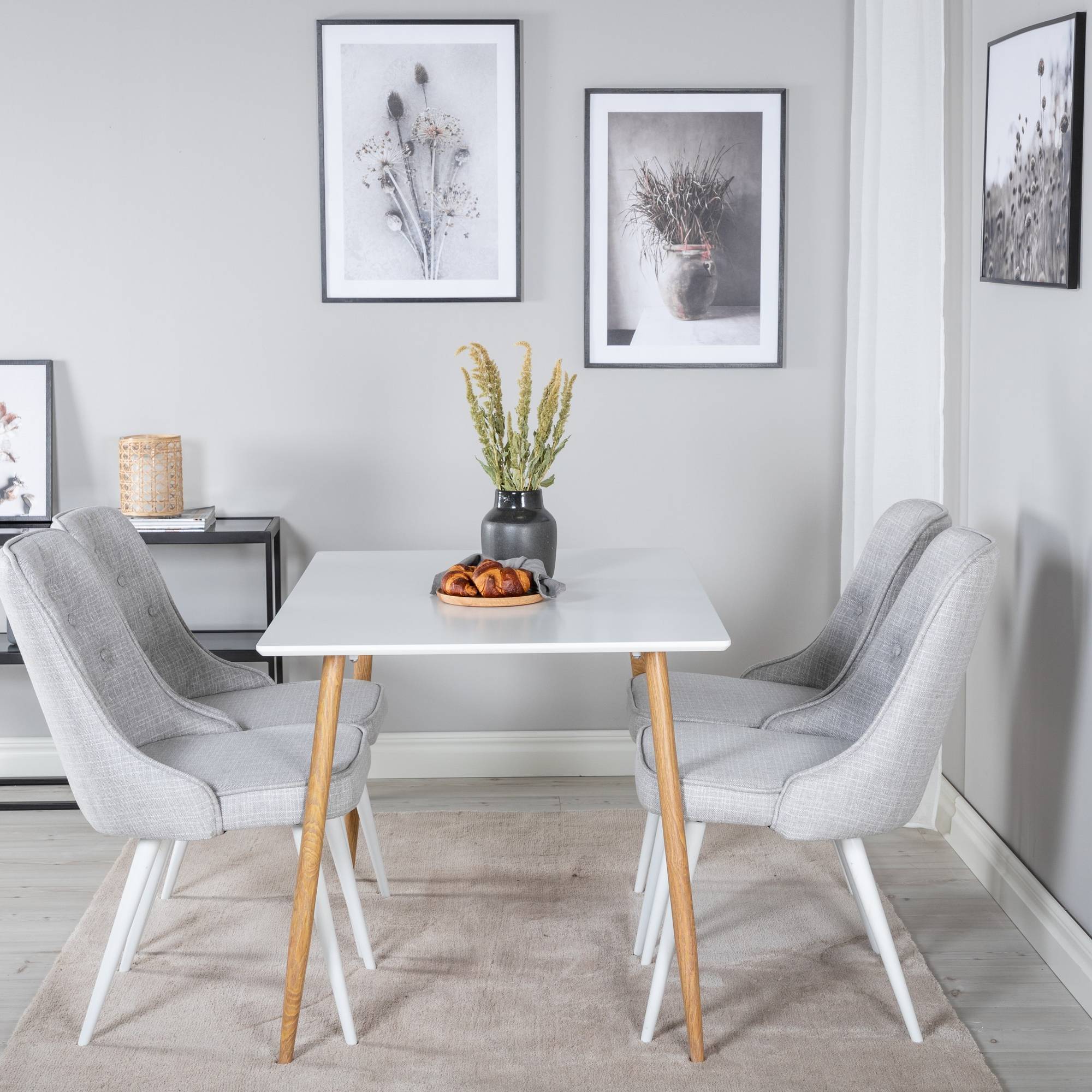 Matgrupp Basic Home Pontus Rektangulärt Matbord 120 cm med 4 Valera Matstol