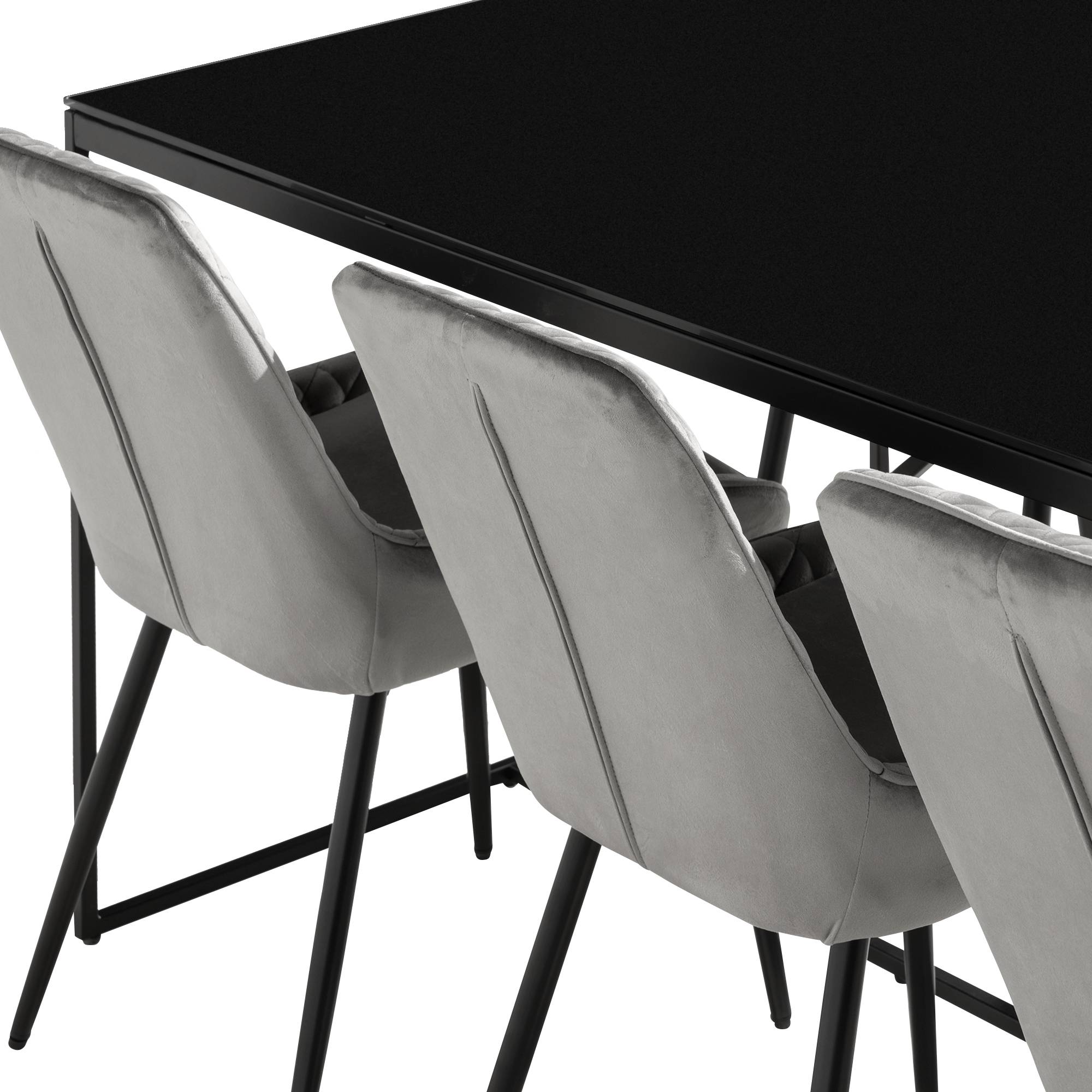 Matgrupp Basic Home Indy Rektangulärt Matbord 180 cm med 6 Hennebyn Matstol