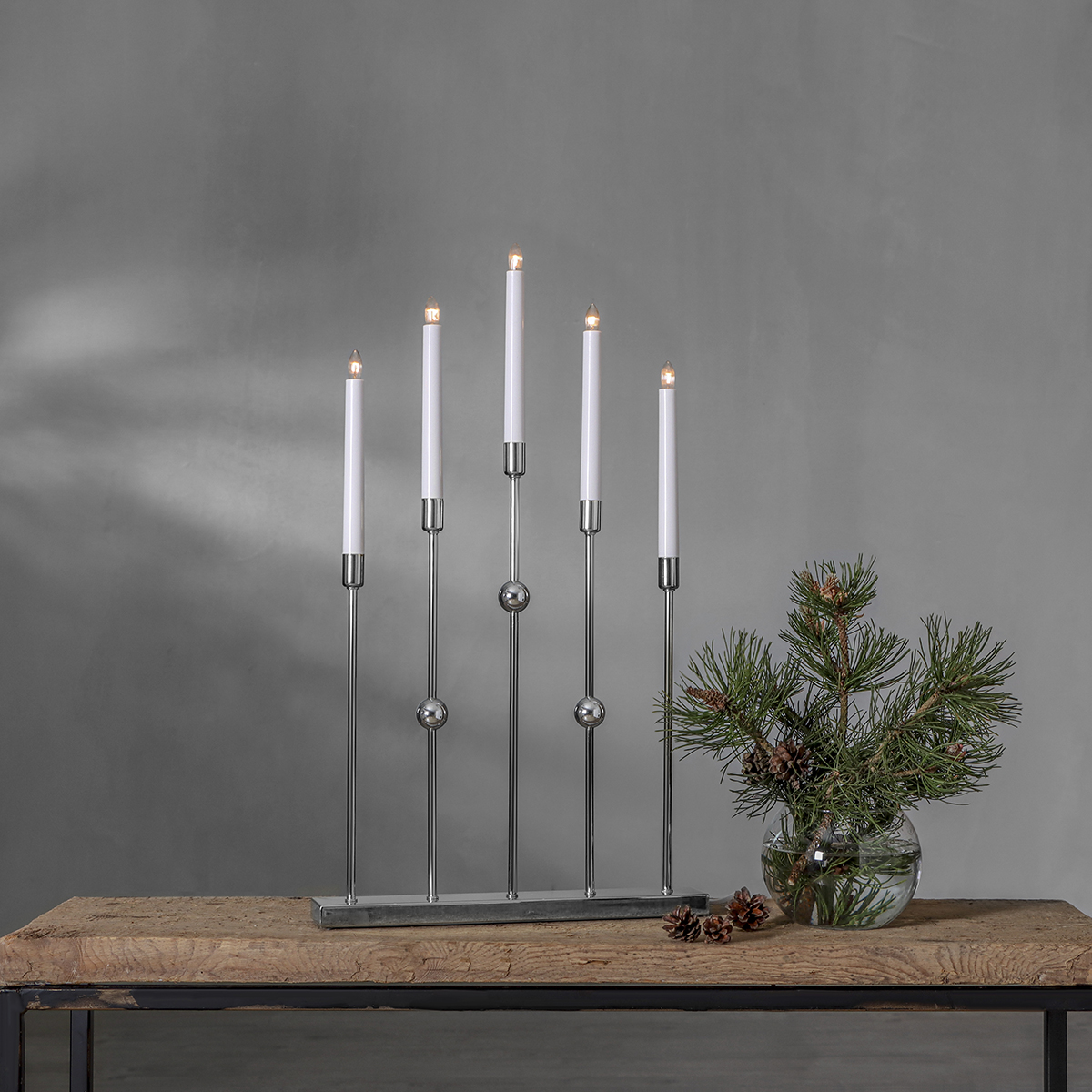 Ljusstake Star Trading Gustavo 5-armad Adventsljusstake