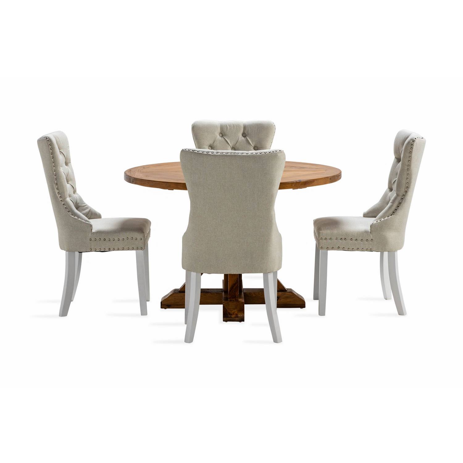 Matgrupp Bloomington Lyon Runt Matbord 120 cm med 4 Bergviken Matstol