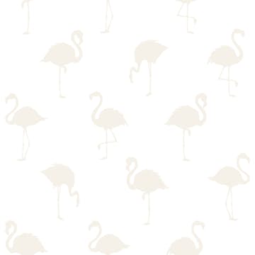 Tapet ESTAhome Flamingos Silver/Vit