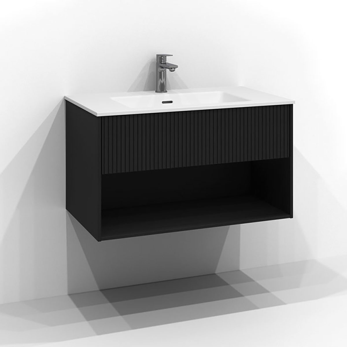 Tvättställsskåp Svedbergs Epos 80x45 1 Låda och Öppen Förvaring