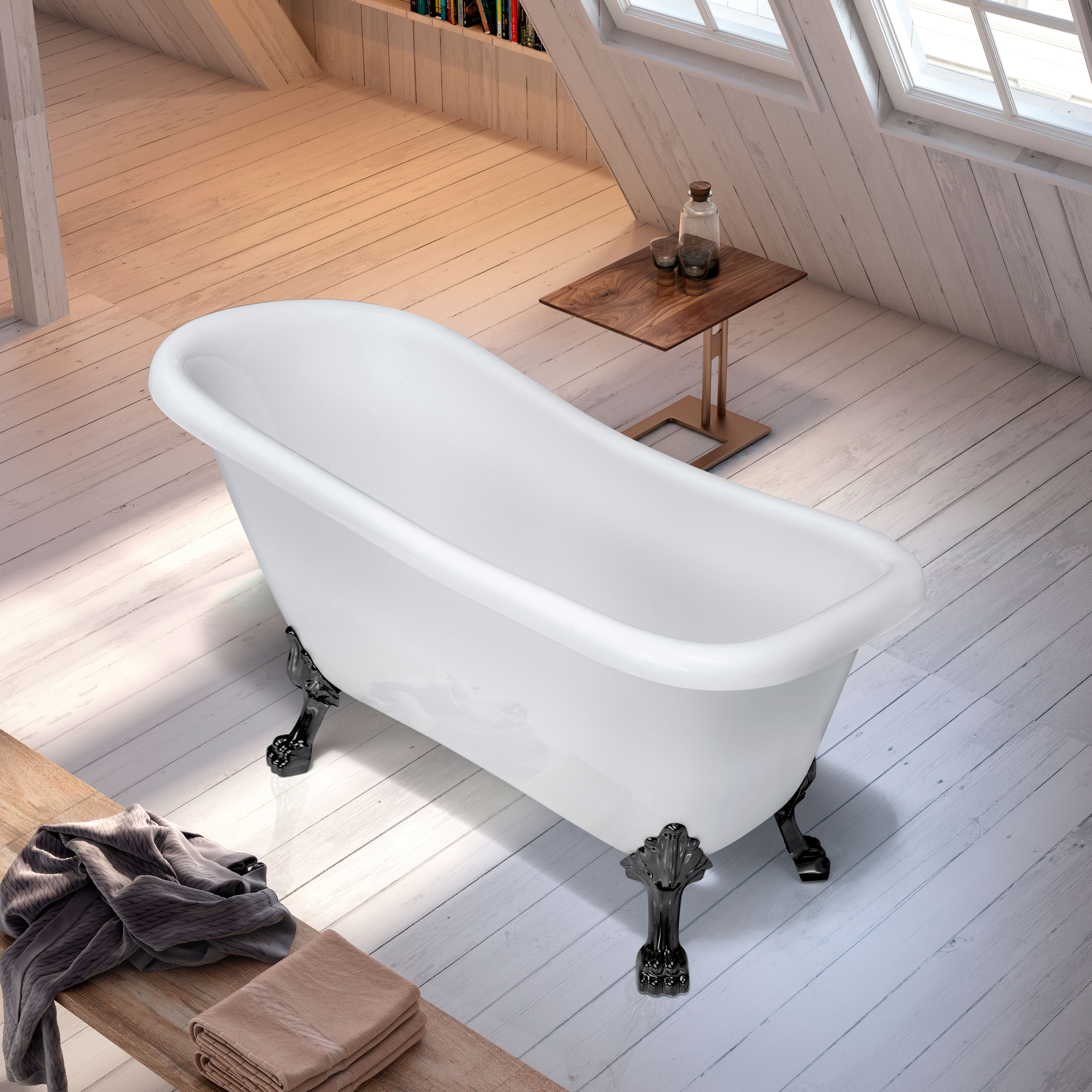Tassbadkar Bathlife Ideal Vit Svarta tassar