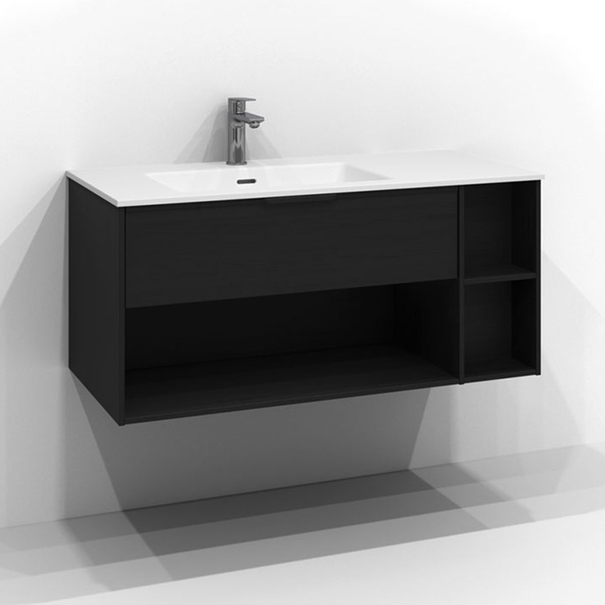 Tvättställsskåp Svedbergs Epos 100x45 med 1 Låda och Öppen Förvaring