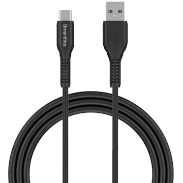 Laddningskabel Smartline USB-C/A Strong Cable Svart 2 m