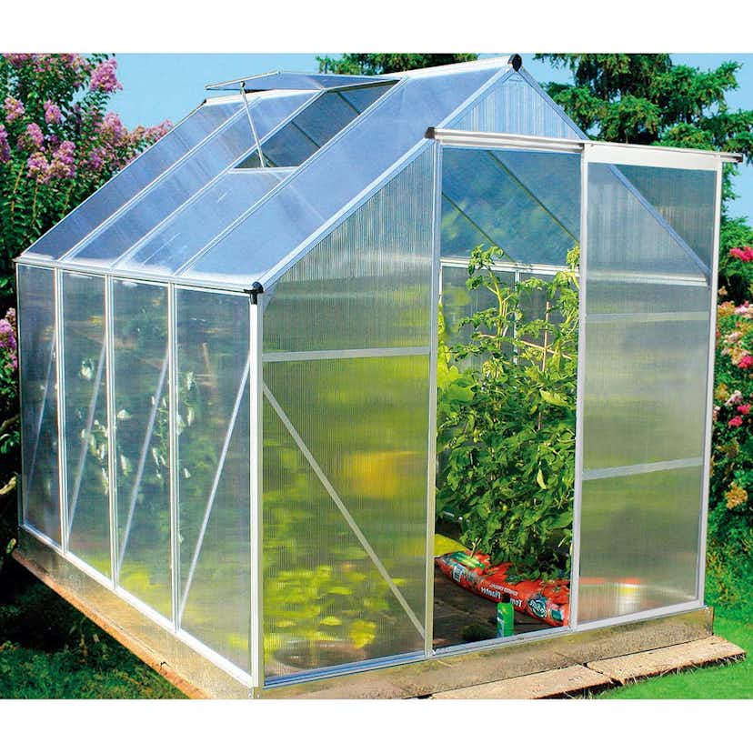 Växthus Metalcraft 5,6 kvm Silver Rektangulär