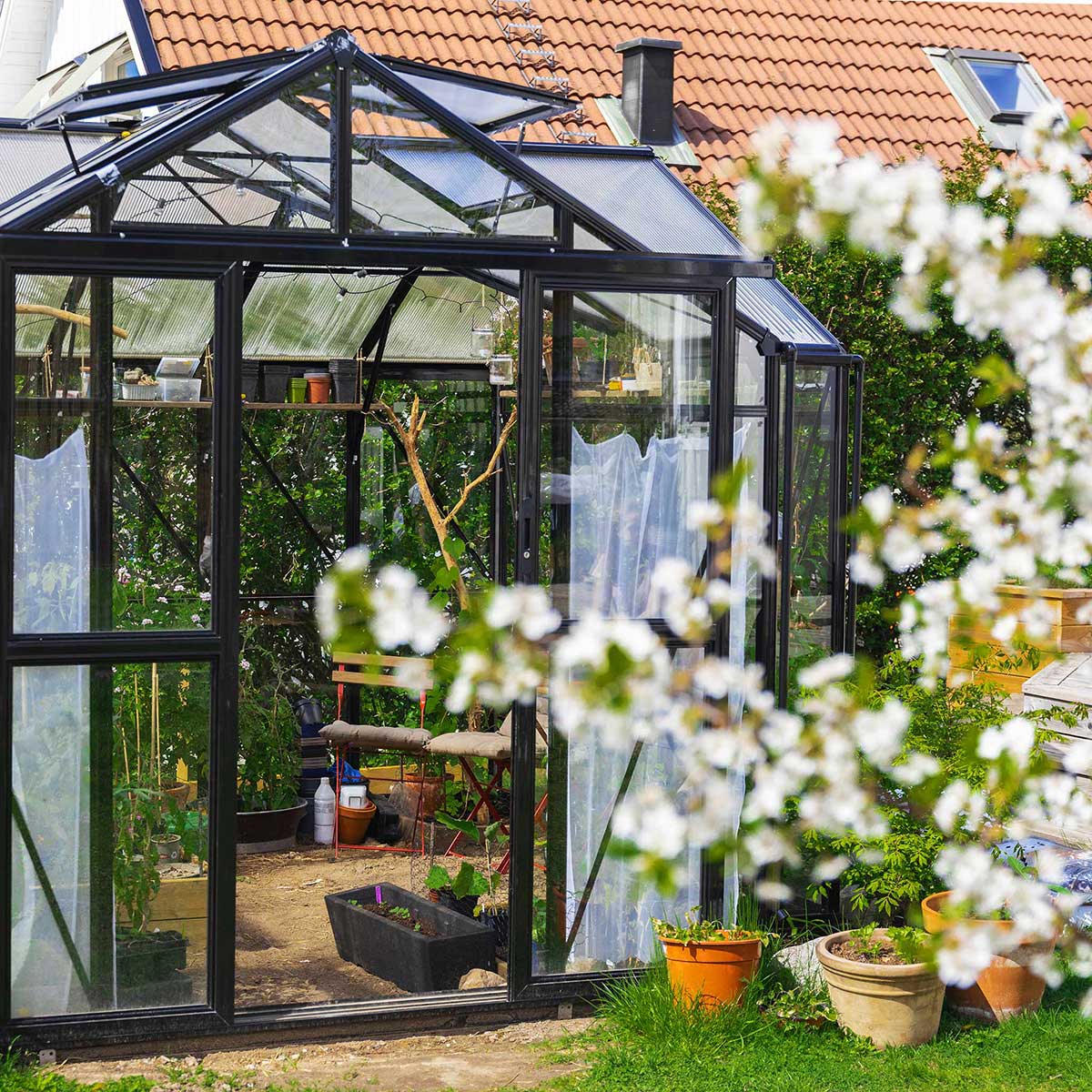Växthus Metalcraft 11,2 kvm Svart T-format