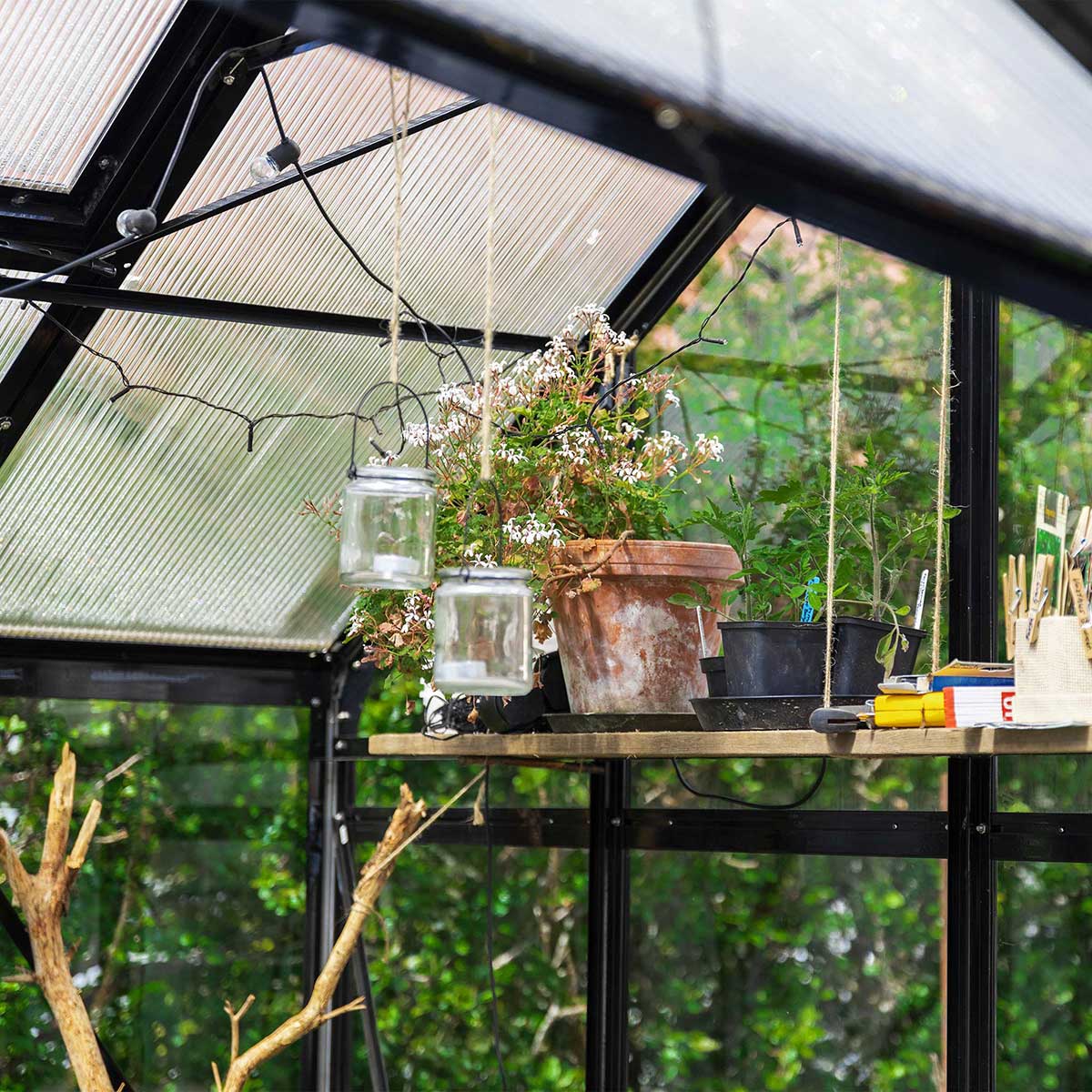 Växthus Metalcraft 11,2 kvm Svart T-format