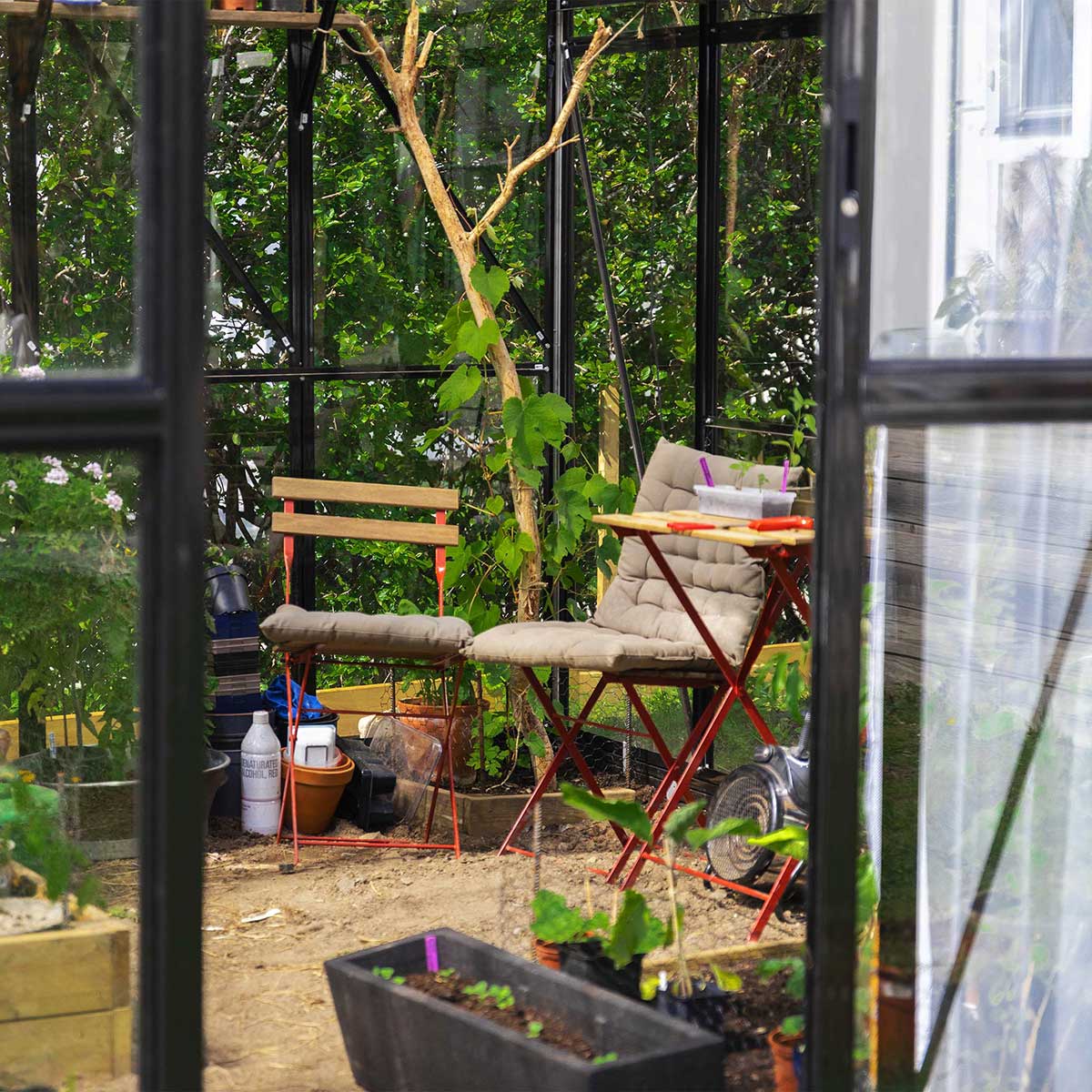 Växthus Metalcraft 11,2 kvm Svart T-format