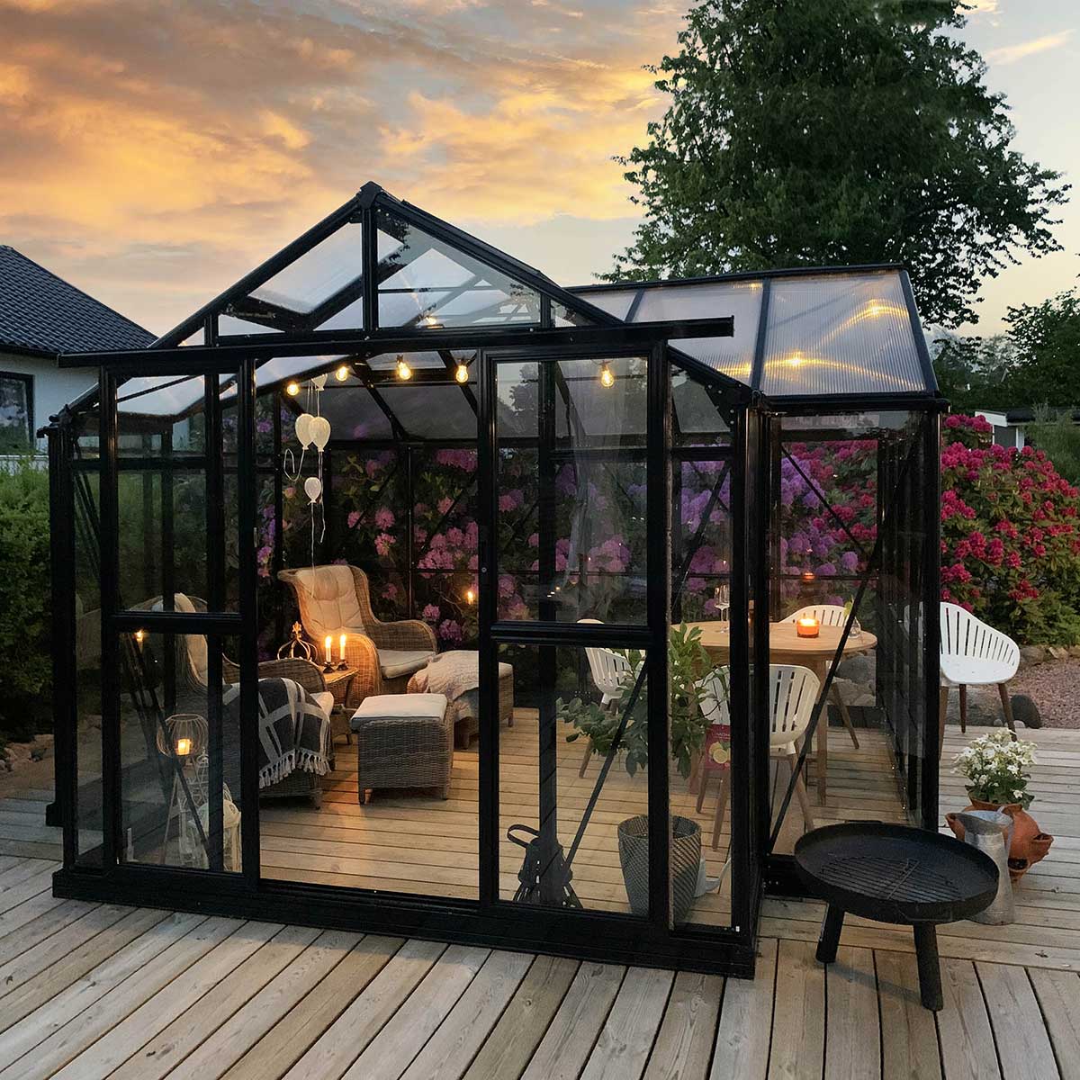 Växthus Metalcraft 11,2 kvm Svart T-format