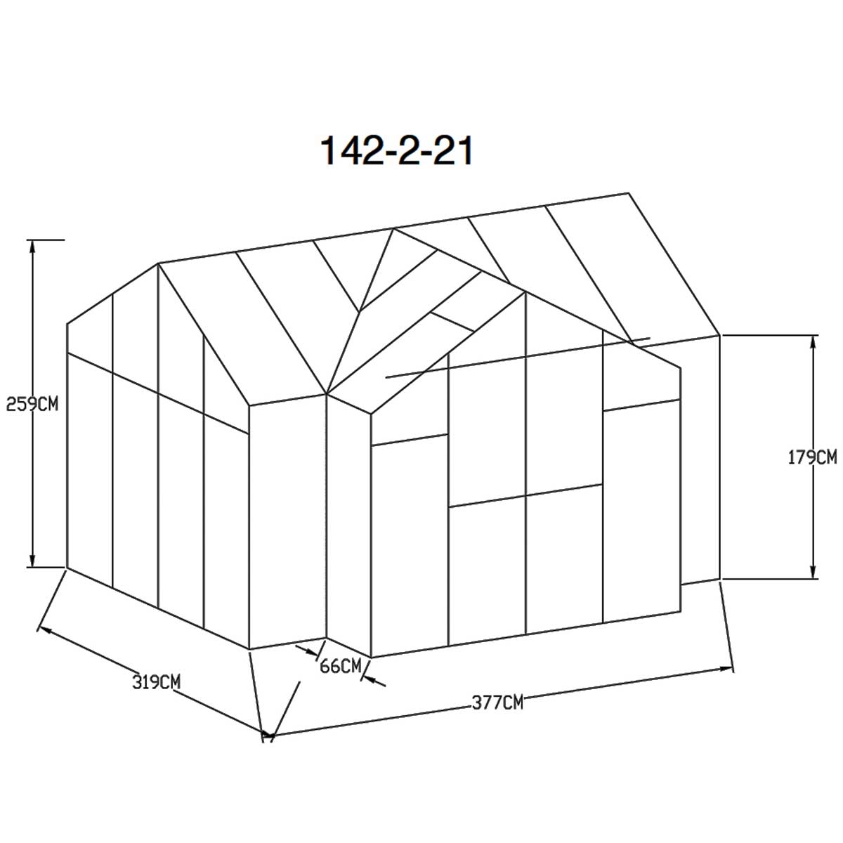 Växthus Metalcraft 11,2 kvm Svart T-format