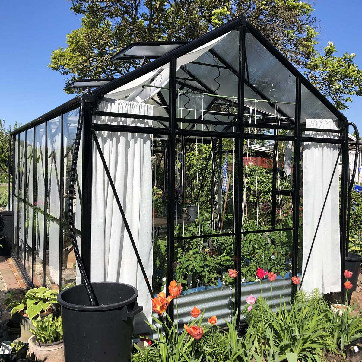 Växthus Metalcraft 11,2 kvm Svart T-format