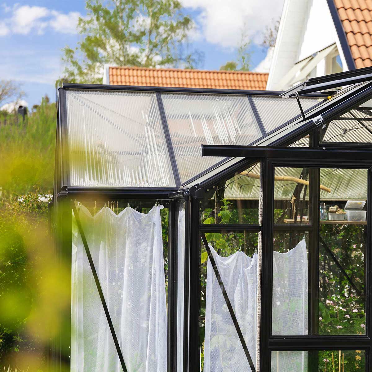 Växthus Metalcraft 11,2 kvm Svart T-format