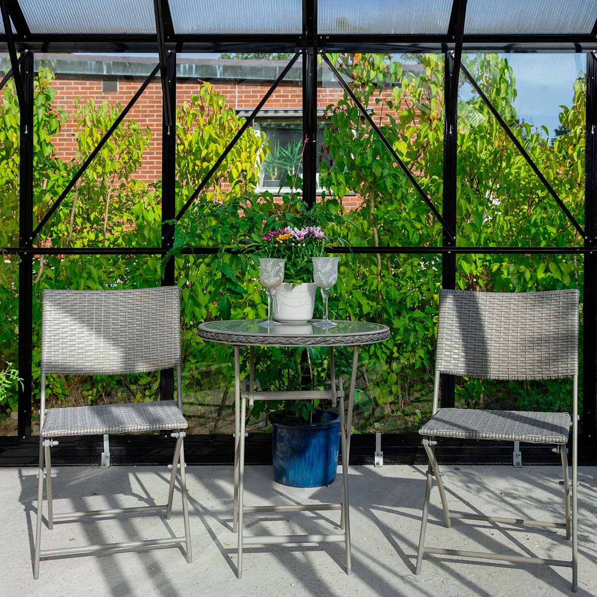 Växthus Metalcraft 12,8 kvm Svart T-format