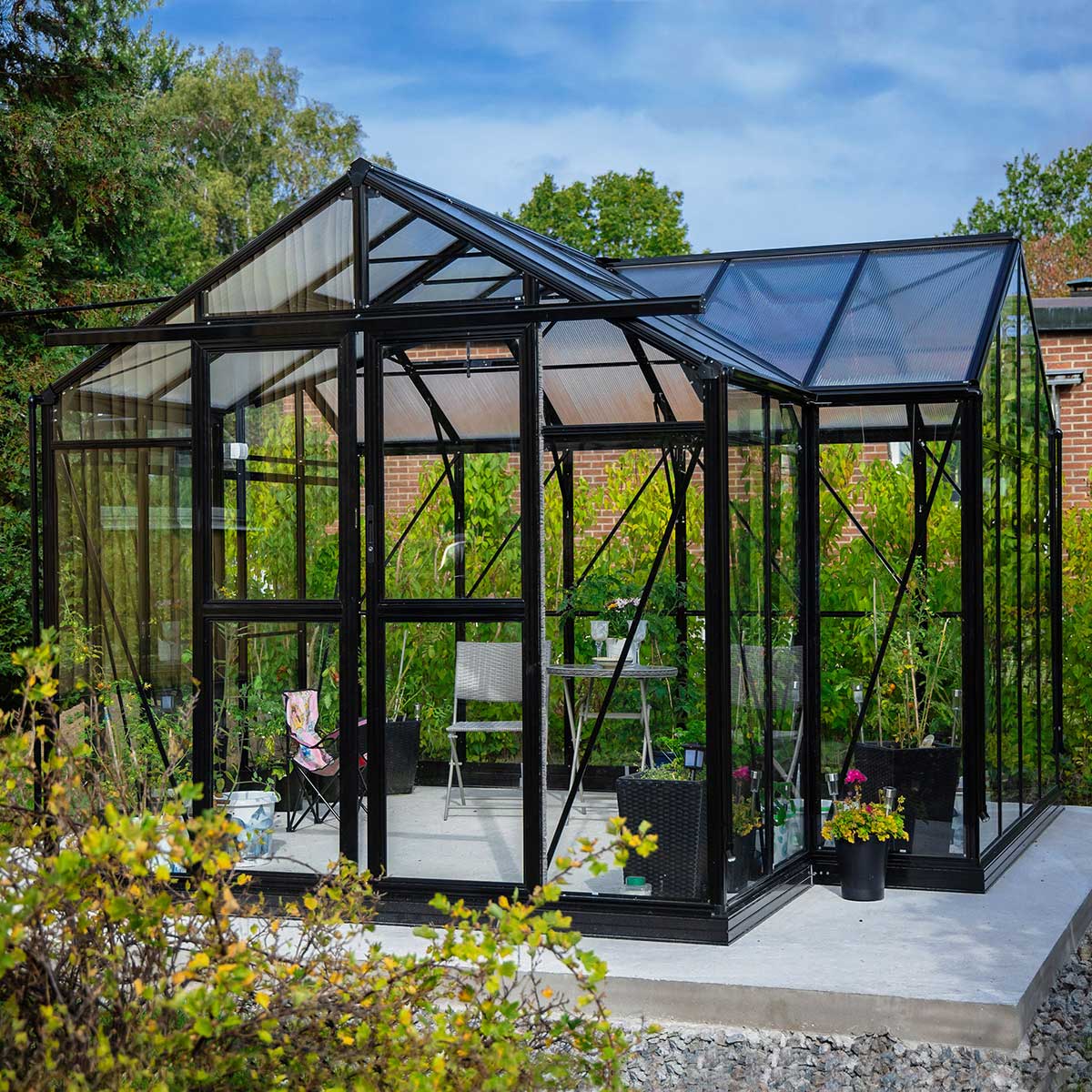Växthus Metalcraft 12,8 kvm Svart T-format