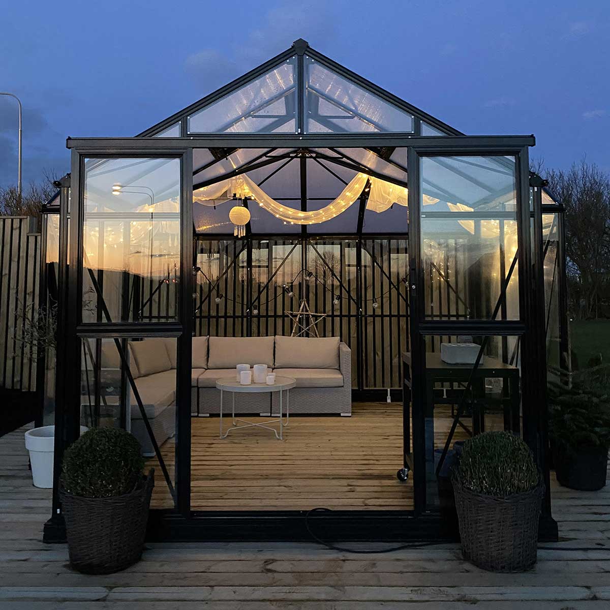 Växthus Metalcraft 12,8 kvm Svart T-format