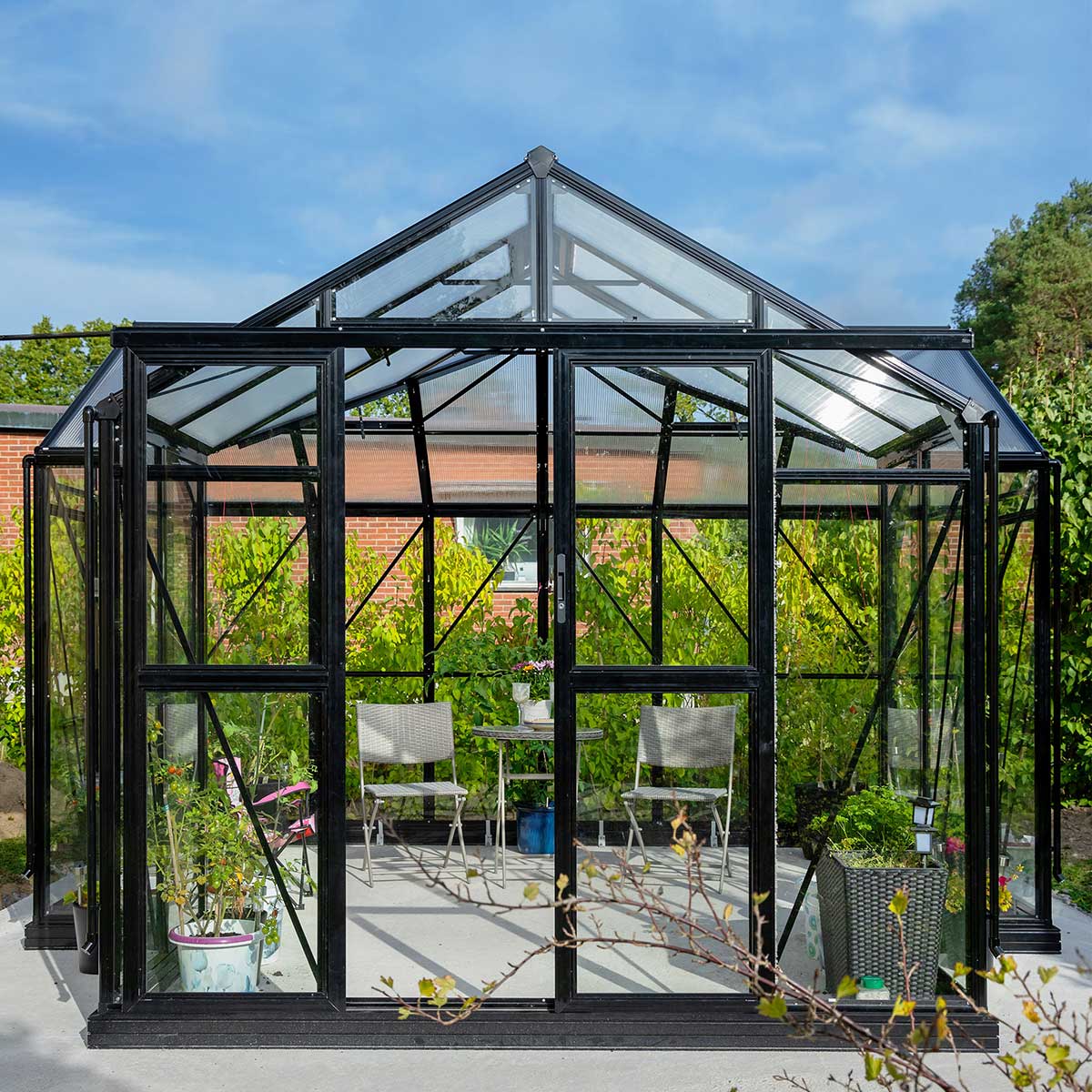 Växthus Metalcraft 12,8 kvm Svart T-format