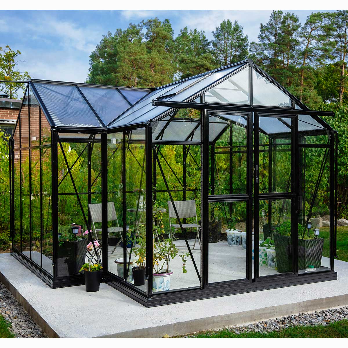 Växthus Metalcraft 12,8 kvm Svart T-format