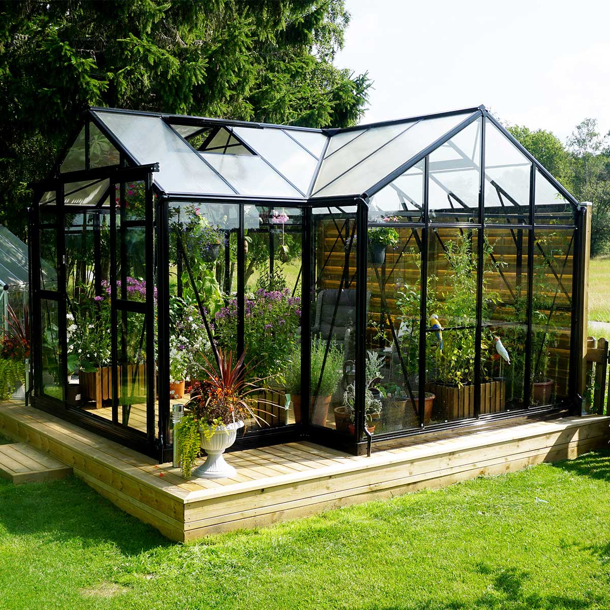 Växthus Metalcraft 12,8 kvm Svart T-format