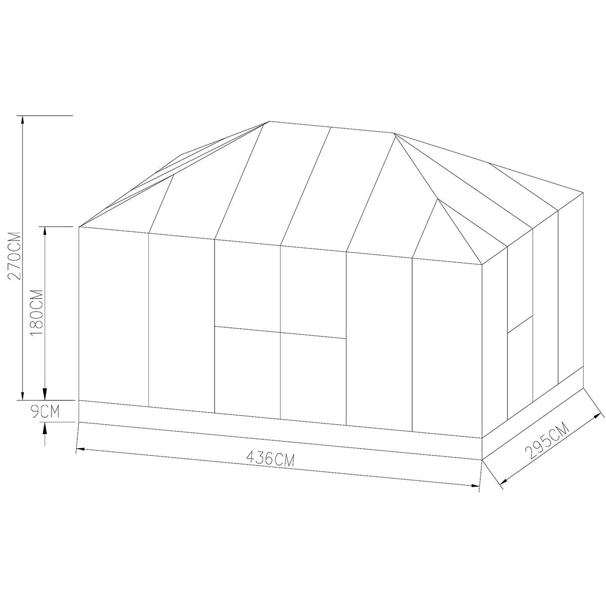 Växthus Metalcraft 13 kvm  Rektangulär