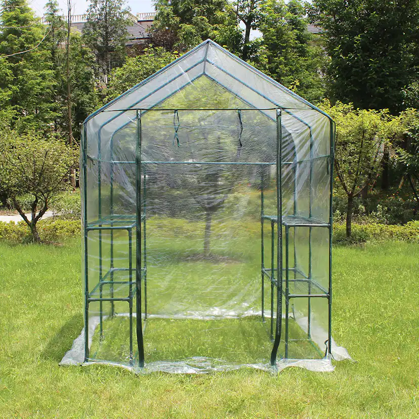 Plastväxthus Metalcraft 8 hyllor Transparent