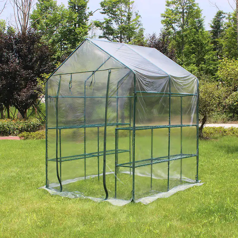 Plastväxthus Metalcraft 8 hyllor Transparent