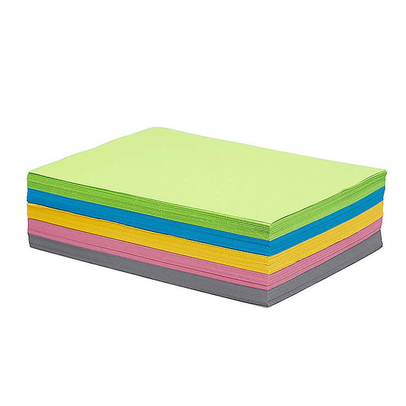 Tonpapper ABA Skol A4 Klara Färger 5x100Ark