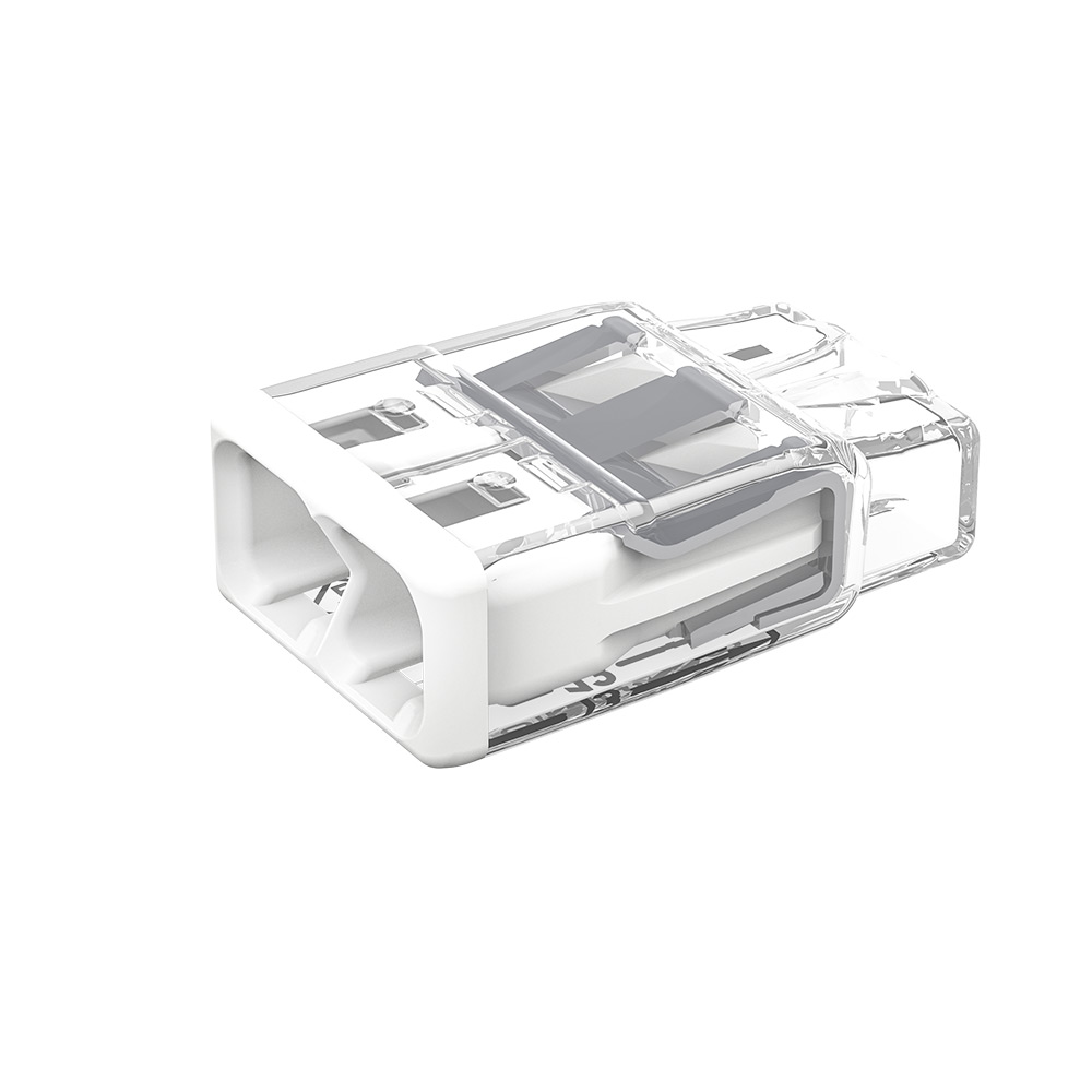 Anslutningsklämma Wago 2773 Transparent/Vit, Antal anslutningspunkter: 2 st