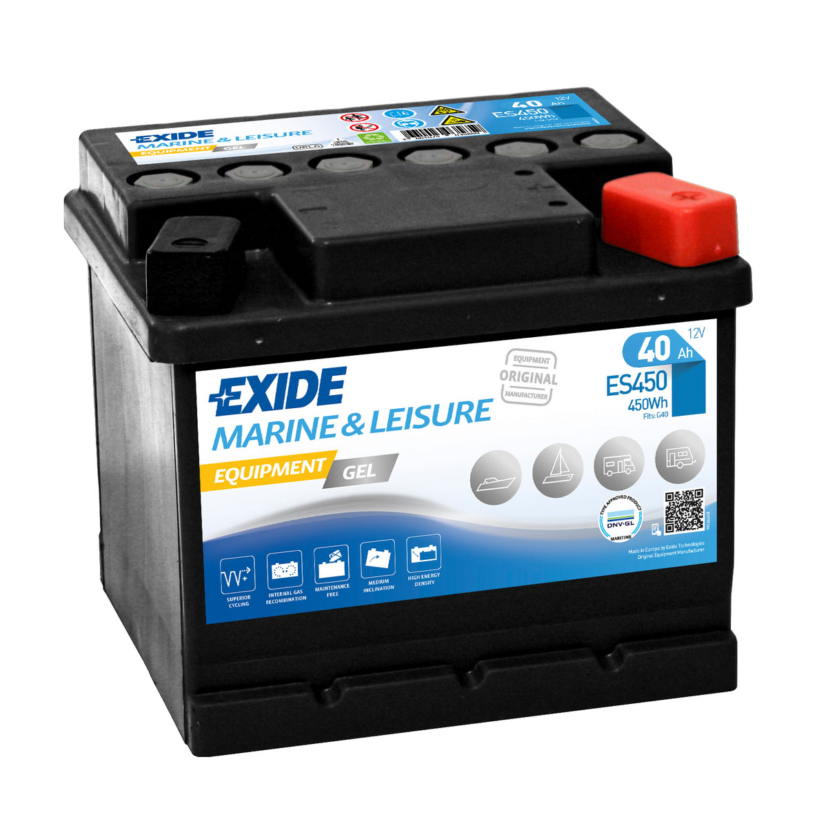 Batteri Exide Equipment GEL ES450 40 Ah